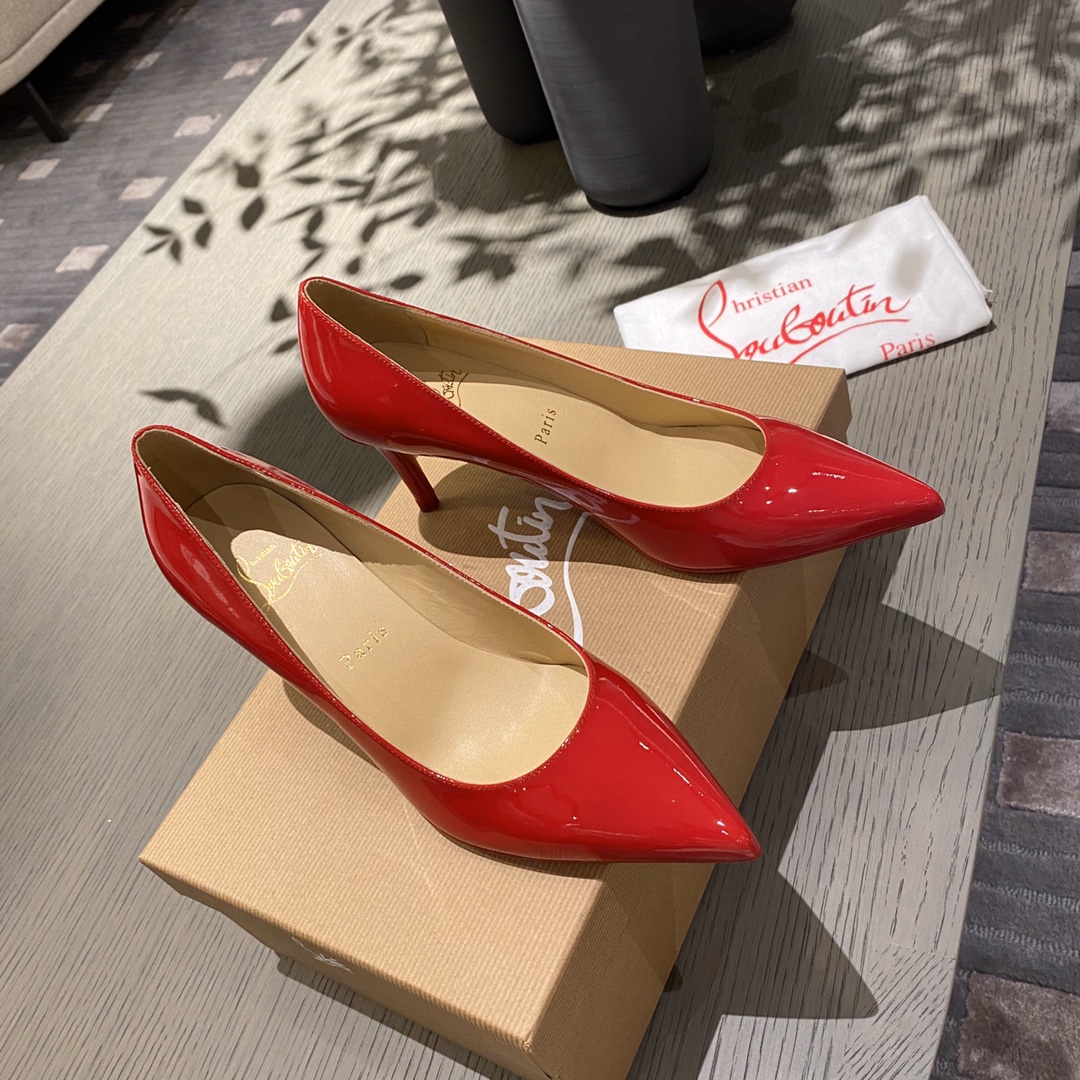 『Patente de cuero zapatos individuales』Big Red Christian Louboutin CL 6.5cm/8.5cm/10cm versión super