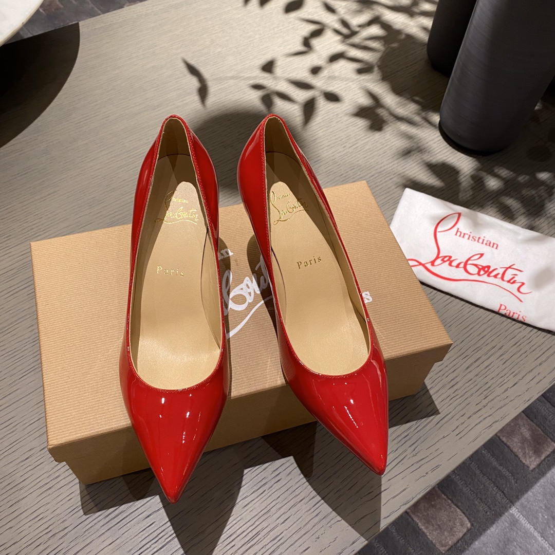 『Patente de cuero zapatos individuales』Big Red Christian Louboutin CL 6.5cm/8.5cm/10cm versión super
