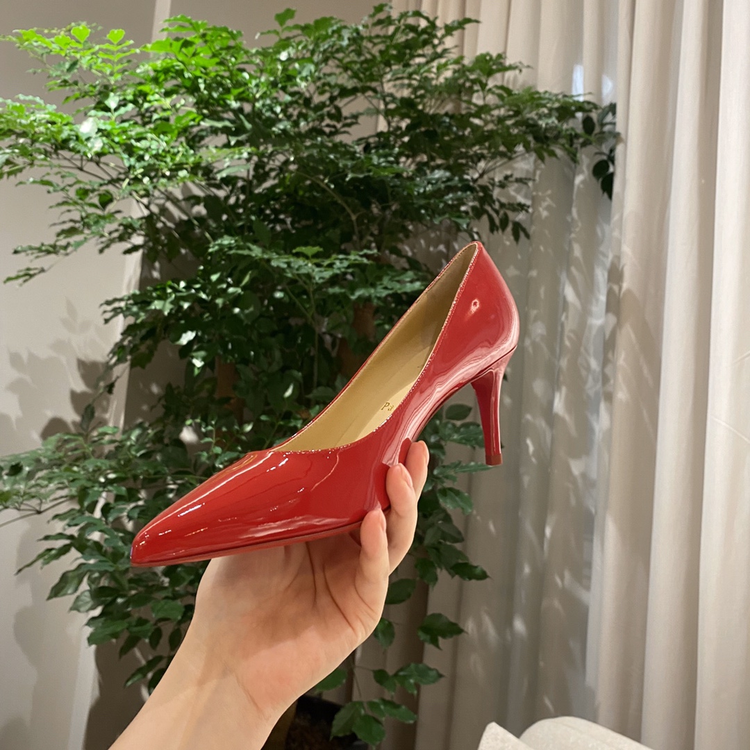 『Patente de cuero zapatos individuales』Big Red Christian Louboutin CL 6.5cm/8.5cm/10cm versión super