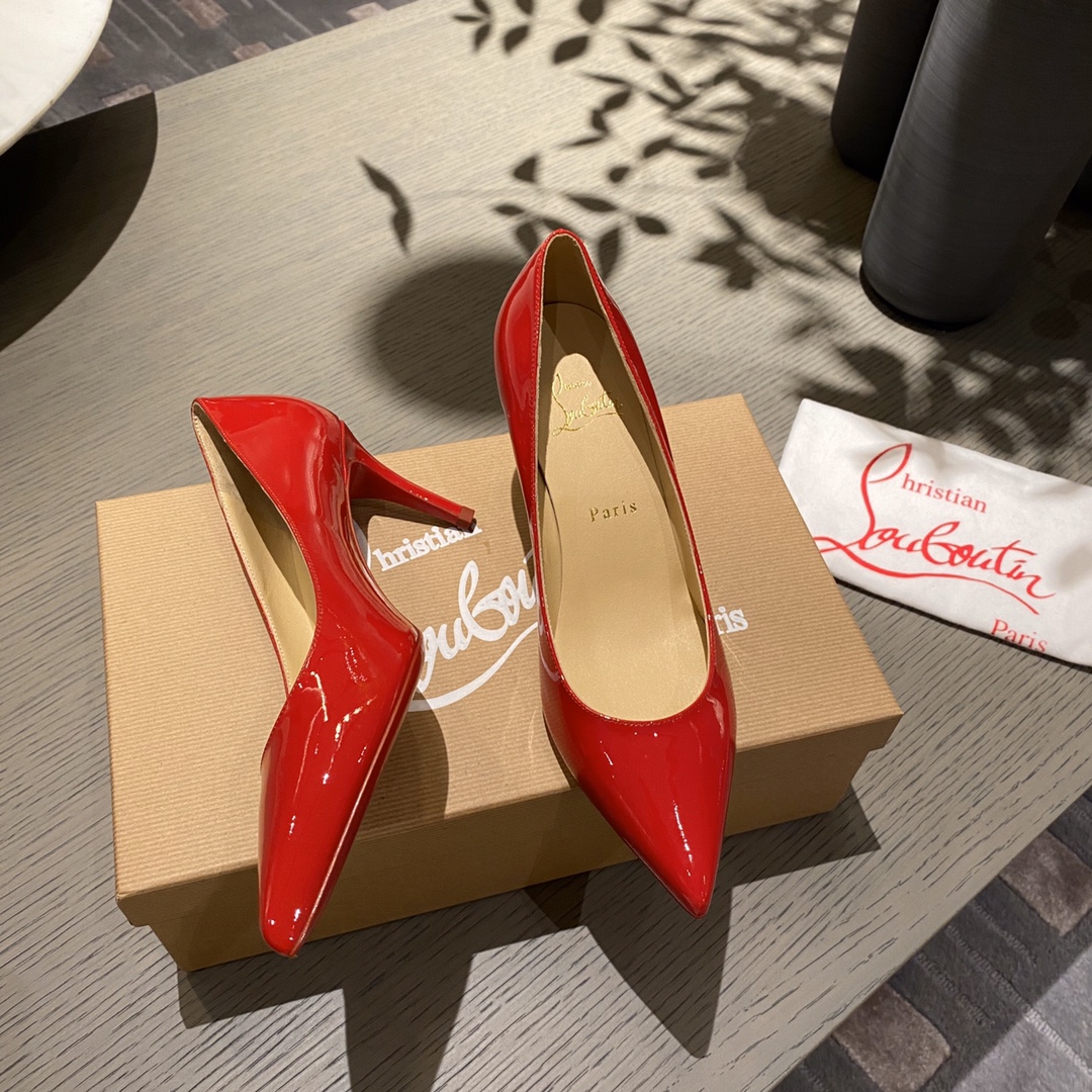 『Patente de cuero zapatos individuales』Big Red Christian Louboutin CL 6.5cm/8.5cm/10cm versión super