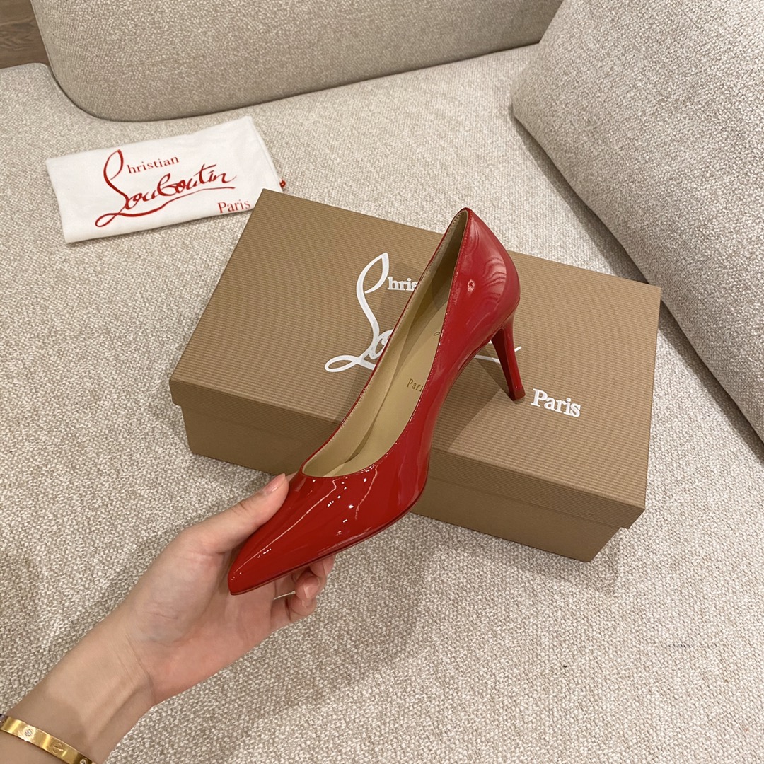 『Patente de cuero zapatos individuales』Big Red Christian Louboutin CL 6.5cm/8.5cm/10cm versión super