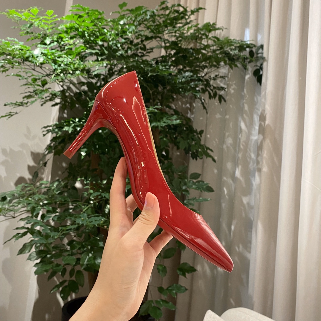 『Patente de cuero zapatos individuales』Big Red Christian Louboutin CL 6.5cm/8.5cm/10cm versión super
