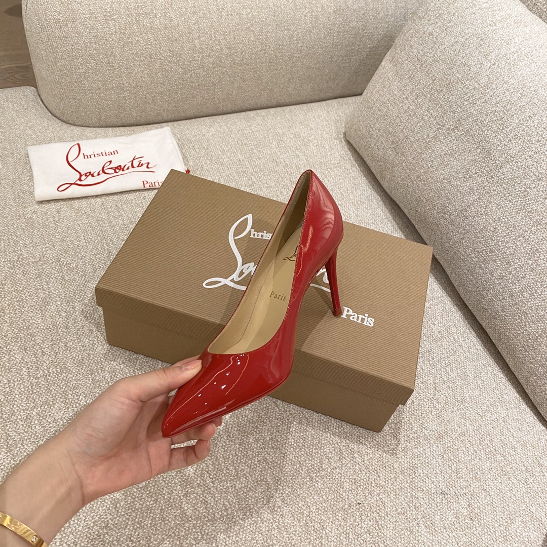 『Patente de cuero zapatos individuales』Big Red Christian Louboutin CL 6.5cm/8.5cm/10cm versión super
