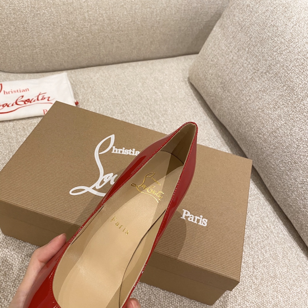 『Patente de cuero zapatos individuales』Big Red Christian Louboutin CL 6.5cm/8.5cm/10cm versión super