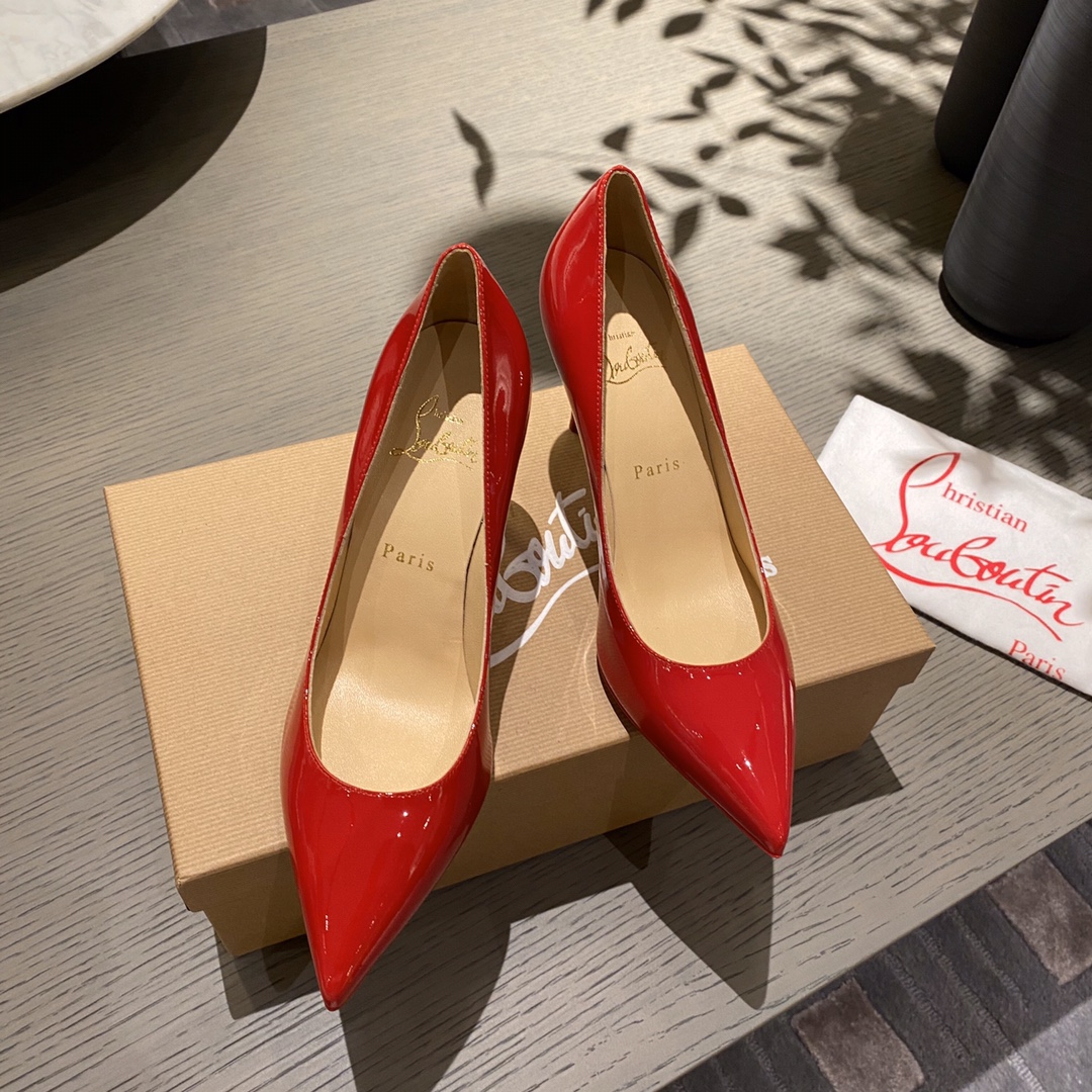 『Patente de cuero zapatos individuales』Big Red Christian Louboutin CL 6.5cm/8.5cm/10cm versión super