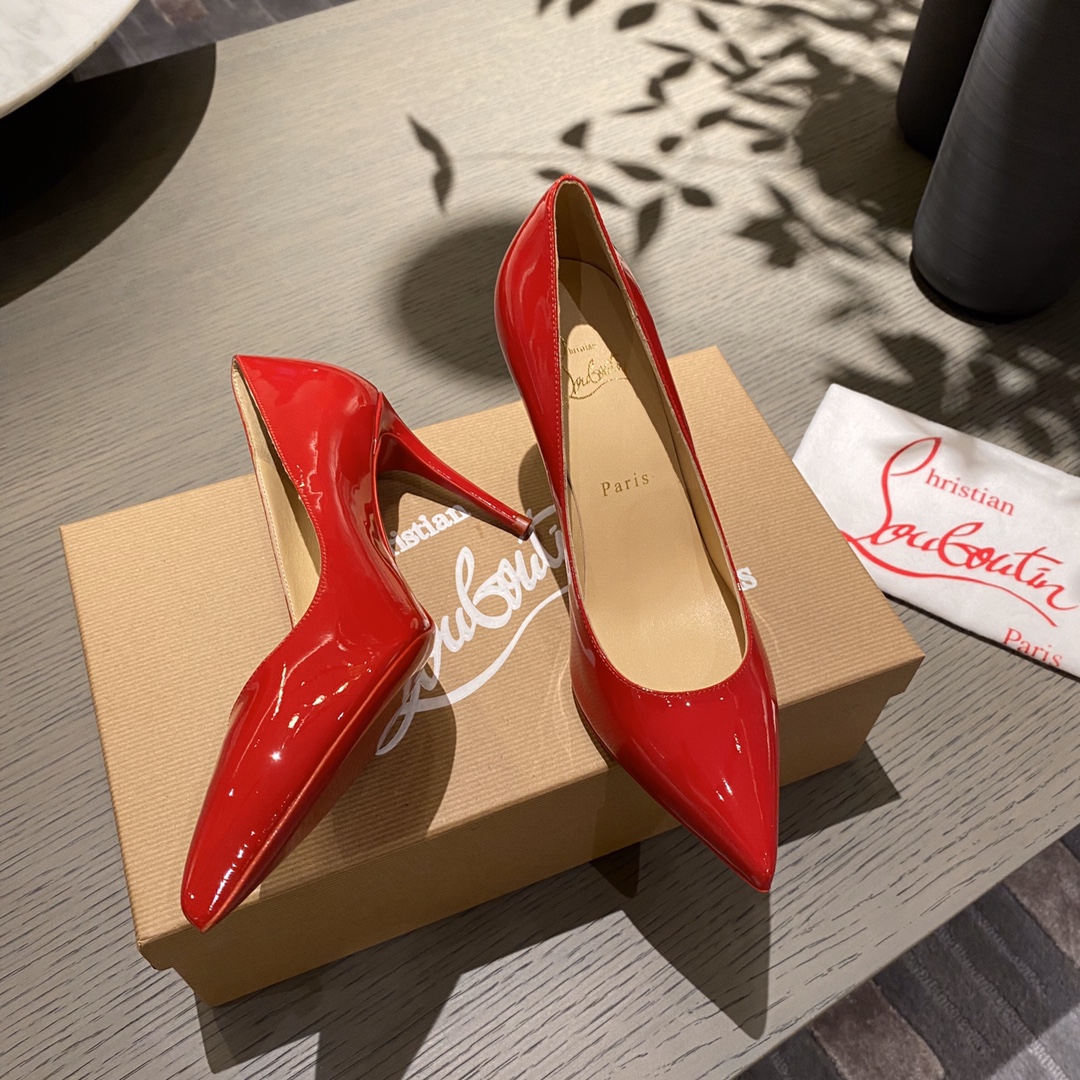 『Patente de cuero zapatos individuales』Big Red Christian Louboutin CL 6.5cm/8.5cm/10cm versión super