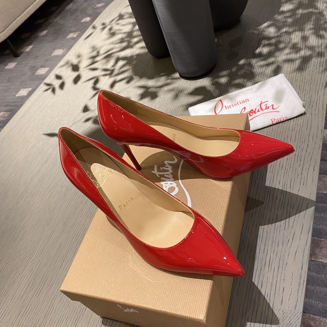 『Patente de cuero zapatos individuales』Big Red Christian Louboutin CL 6.5cm/8.5cm/10cm versión super