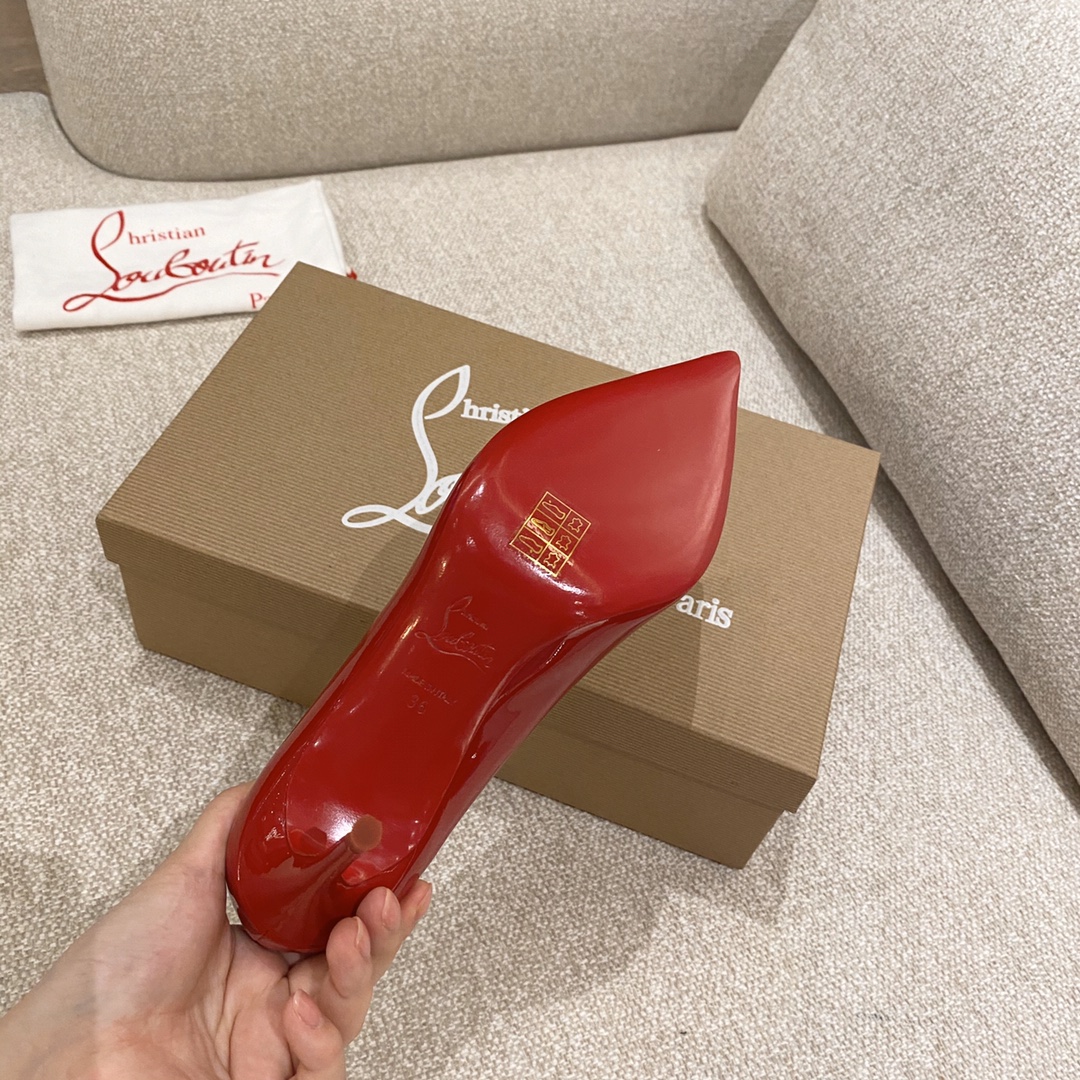 『Patente de cuero zapatos individuales』Big Red Christian Louboutin CL 6.5cm/8.5cm/10cm versión super