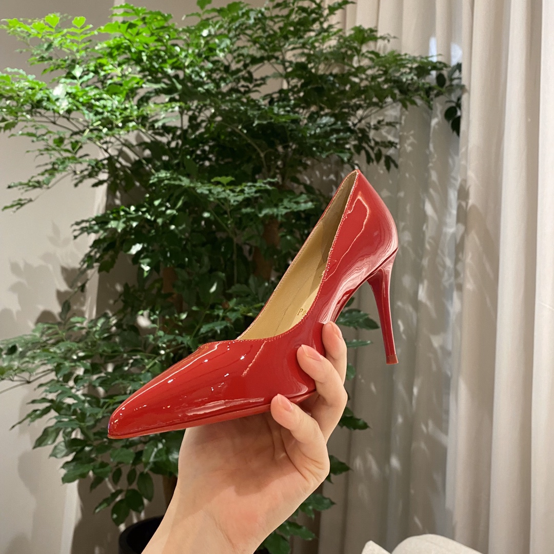『Patente de cuero zapatos individuales』Big Red Christian Louboutin CL 6.5cm/8.5cm/10cm versión super