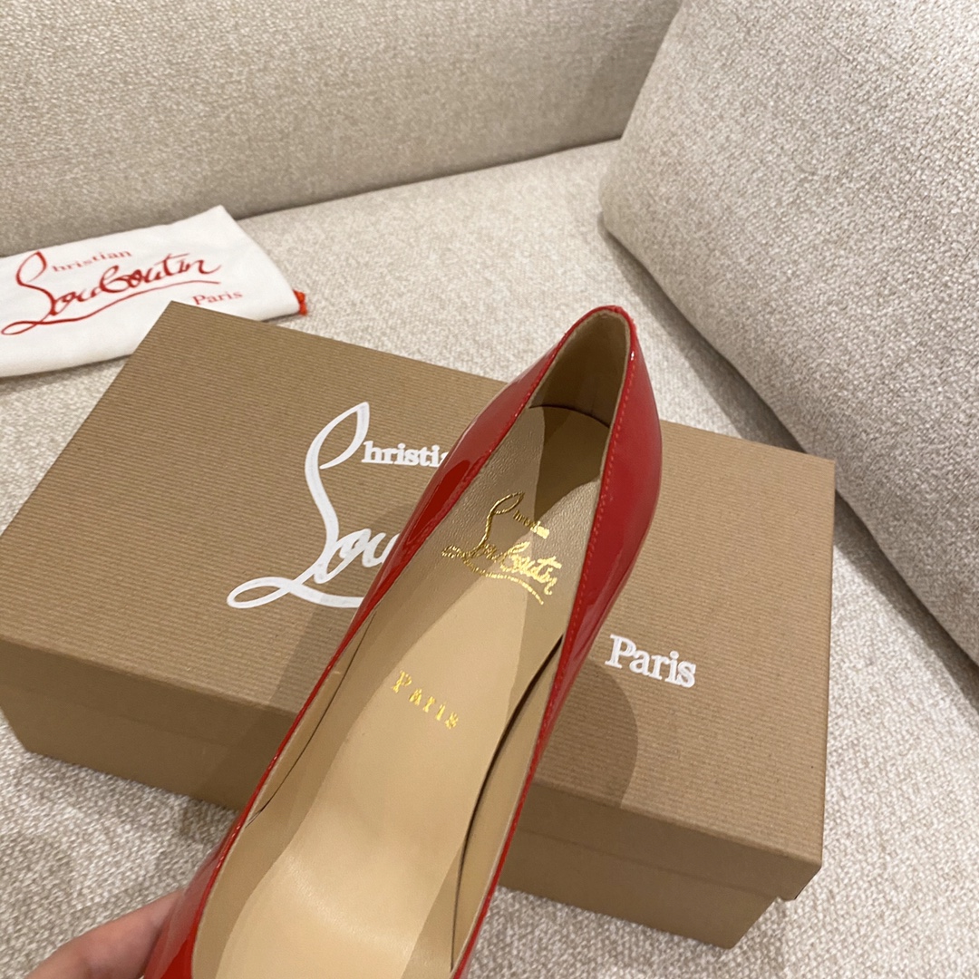 『Patente de cuero zapatos individuales』Big Red Christian Louboutin CL 6.5cm/8.5cm/10cm versión super