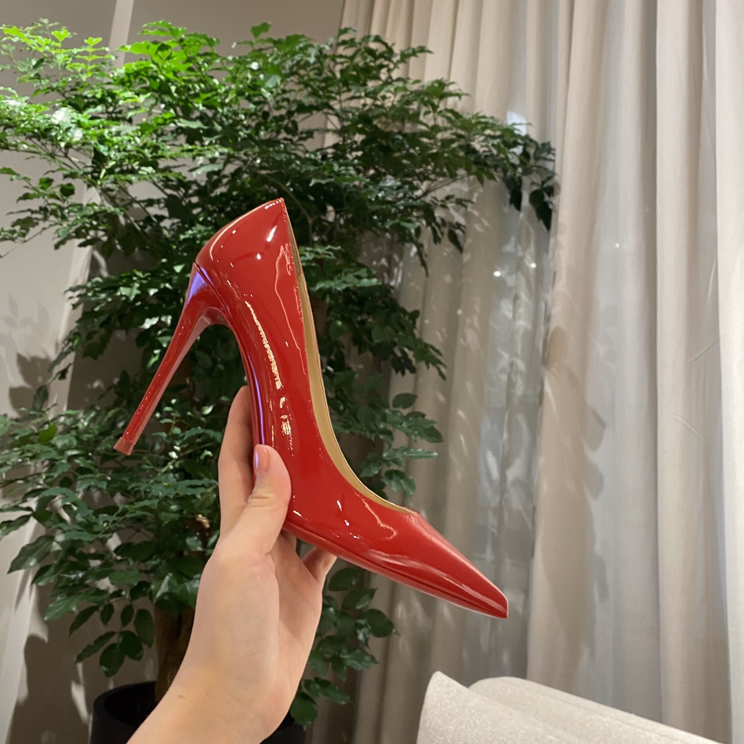 『Patente de cuero zapatos individuales』Big Red Christian Louboutin CL 6.5cm/8.5cm/10cm versión super