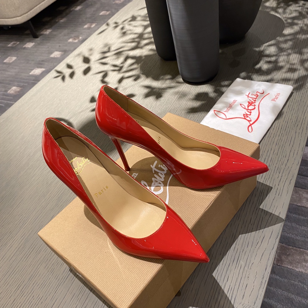 『Patente de cuero zapatos individuales』Big Red Christian Louboutin CL 6.5cm/8.5cm/10cm versión super