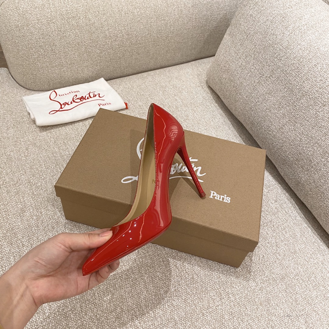 『Patente de cuero zapatos individuales』Big Red Christian Louboutin CL 6.5cm/8.5cm/10cm versión super