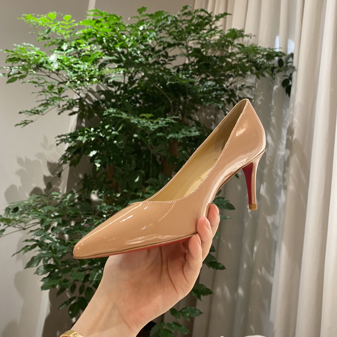 『Patente de cuero zapatos individuales』nude Christian Louboutin CL 6.5cm/8.5cm/10cm versión superior