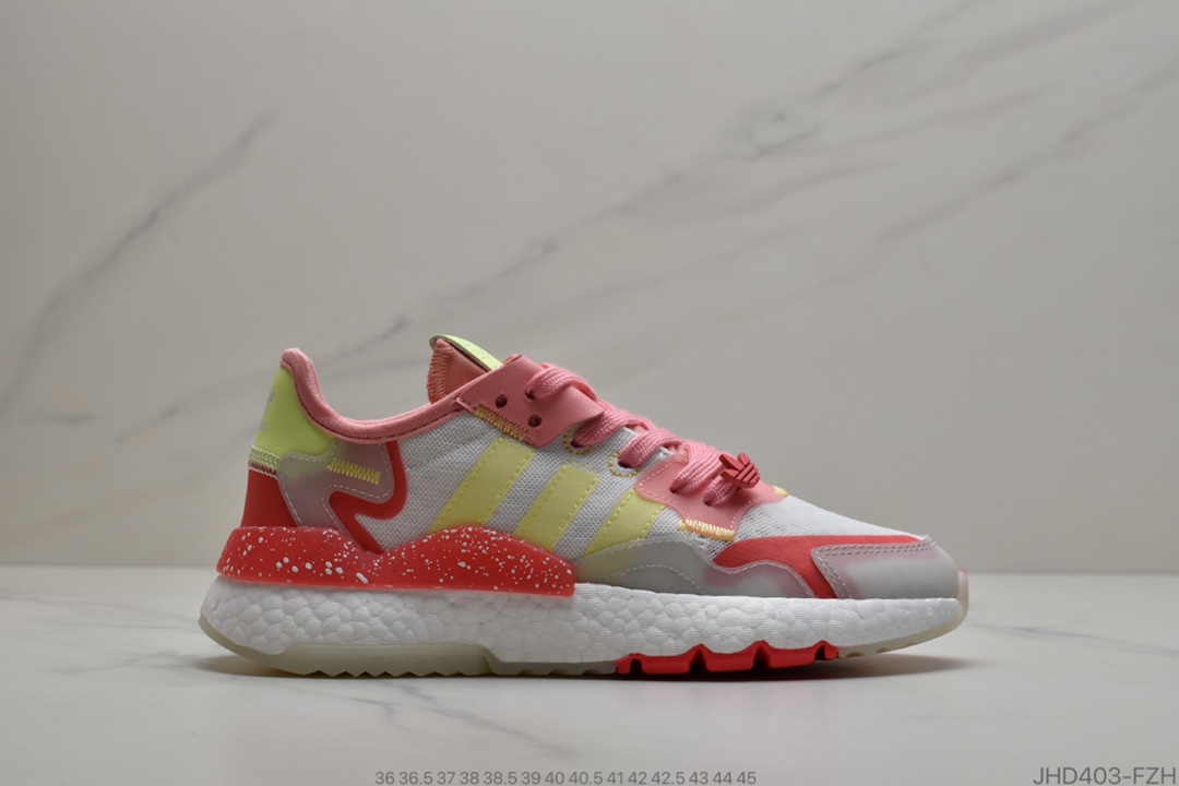 190 公司级Adidas Nite Jogger  白绿紫 联名夜行者 货号：FY0179