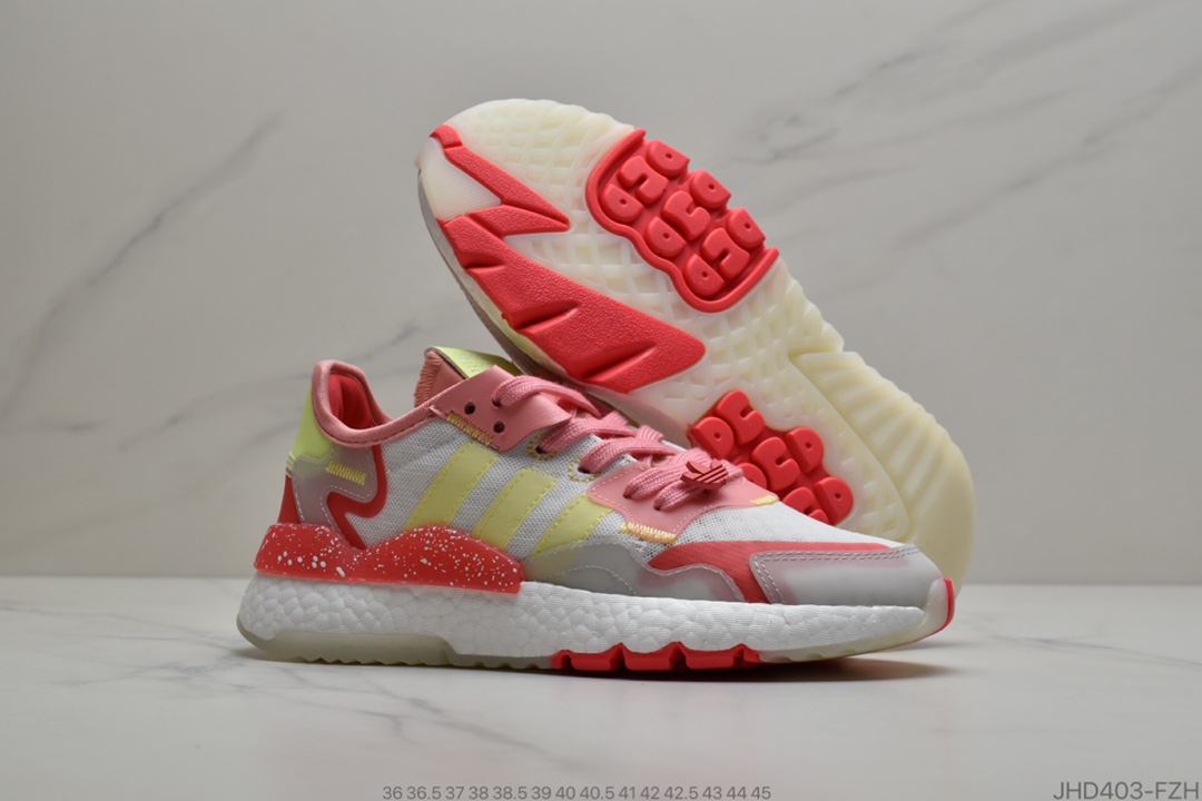 190 公司级Adidas Nite Jogger  白绿紫 联名夜行者 货号：FY0179