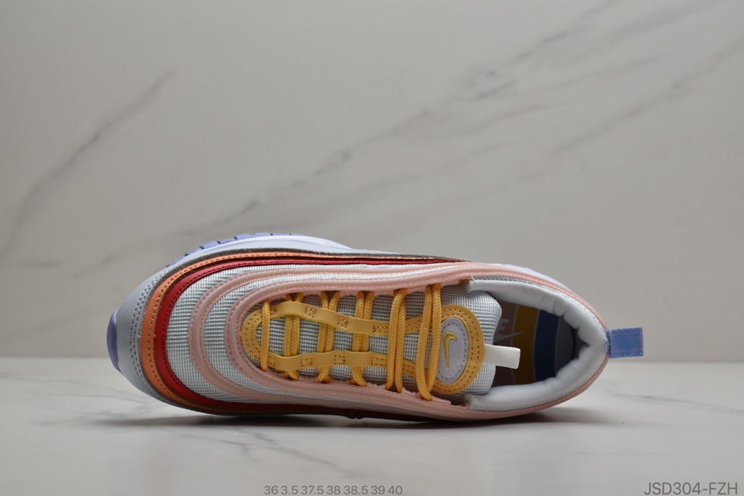 200 公司级 Nike Air Max 97 海外限定配色“紫橙红”反光子弹气垫跑步鞋 CW5588-001