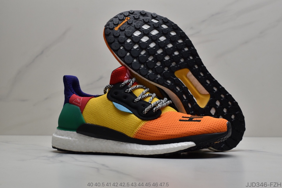 130 公司级Pharrell x Solar Hu Glide ST菲董联名编织彩虹拼接撞色  货号：BB8042