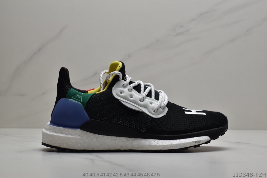 130 公司级Pharrell x Solar Hu Glide ST菲董联名编织彩虹拼接撞色  货号：BB8042