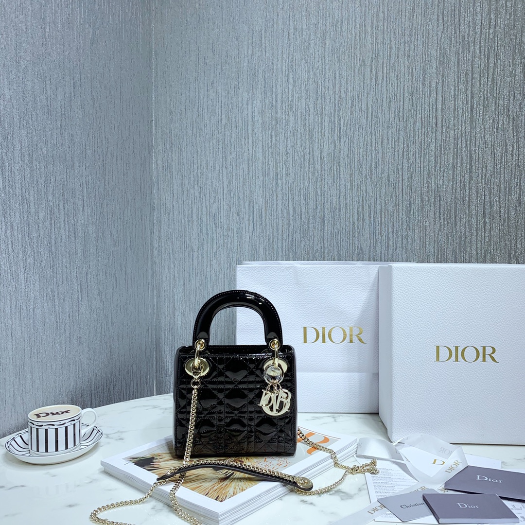 Dior Buy Bags Handbags High Quality Happy Copy
 Sewing Cowhide Patent Leather Lady Chains