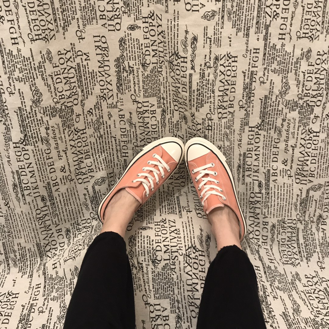 匡威1970S半拖蜜桃粉/香芋紫 上脚图