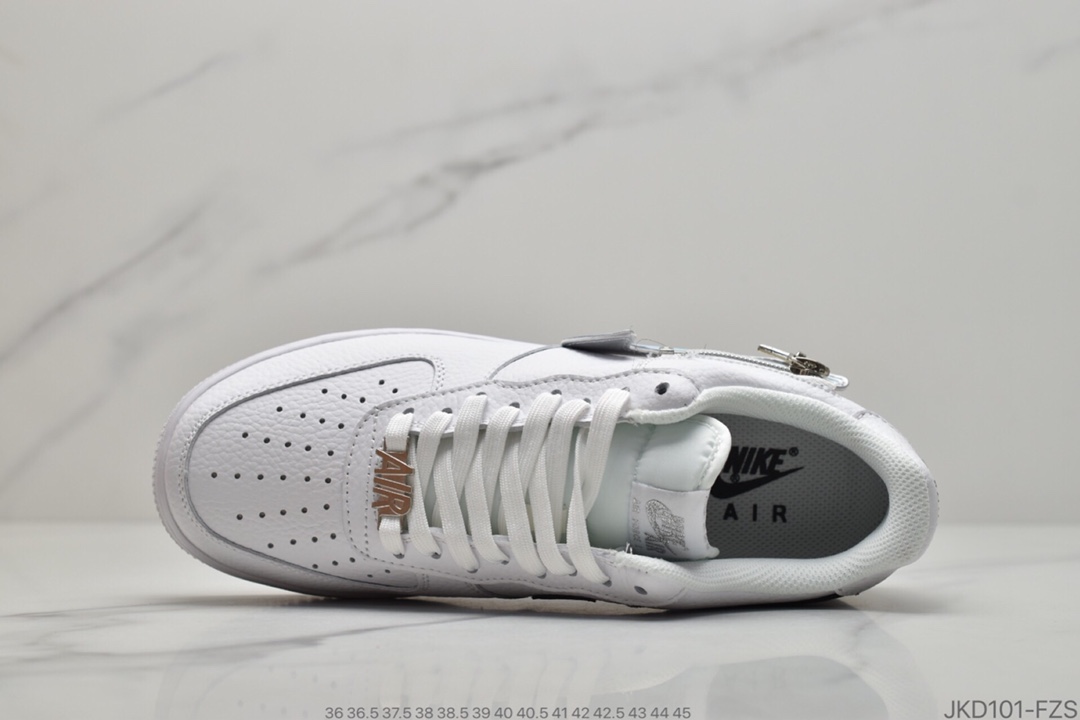 160 公司级耐克 Nike Air Force 1 Low 黑/白解构拉链换勾 空军一号低帮百搭休闲运动板鞋CW6558-100