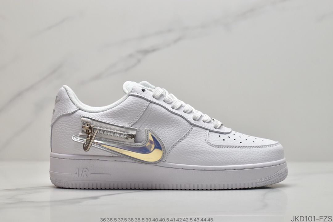 160 公司级耐克 Nike Air Force 1 Low 黑/白解构拉链换勾 空军一号低帮百搭休闲运动板鞋CW6558-100