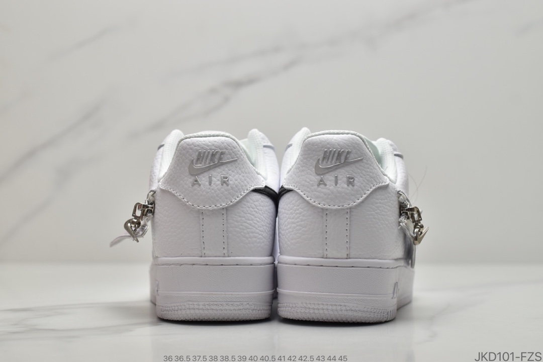160 公司级耐克 Nike Air Force 1 Low 黑/白解构拉链换勾 空军一号低帮百搭休闲运动板鞋CW6558-100