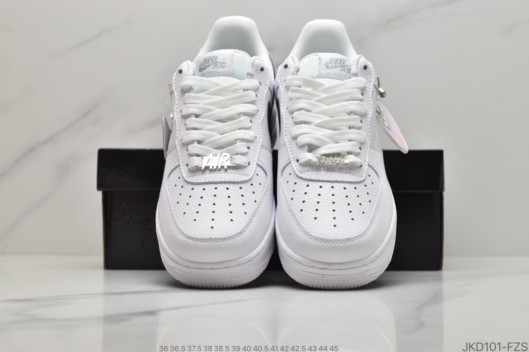 160 公司级耐克 Nike Air Force 1 Low 黑/白解构拉链换勾 空军一号低帮百搭休闲运动板鞋CW6558-100