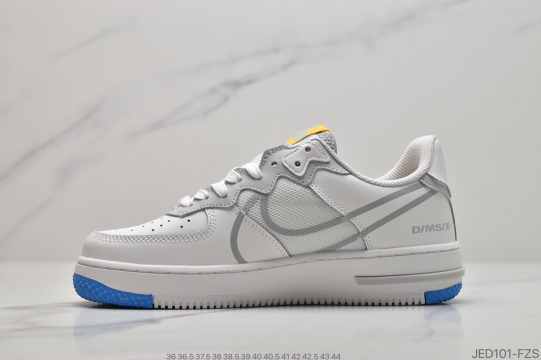 150 耐克Nike Air Force 1 React D/MS/X”Black Gym/Red Blue”空军一号新型瑞亚轻量低帮百搭板鞋“黑宝蓝红白”CT1020-001