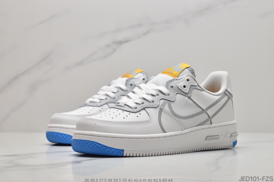 150 耐克Nike Air Force 1 React D/MS/X”Black Gym/Red Blue”空军一号新型瑞亚轻量低帮百搭板鞋“黑宝蓝红白”CT1020-001