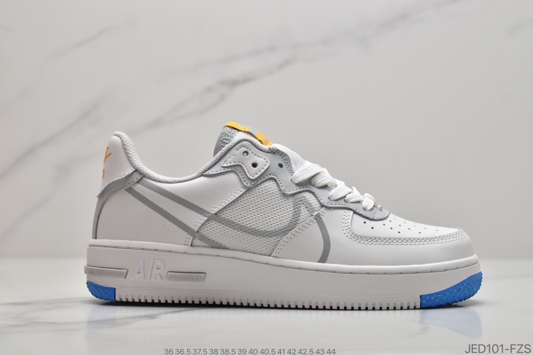 150 耐克Nike Air Force 1 React D/MS/X”Black Gym/Red Blue”空军一号新型瑞亚轻量低帮百搭板鞋“黑宝蓝红白”CT1020-001