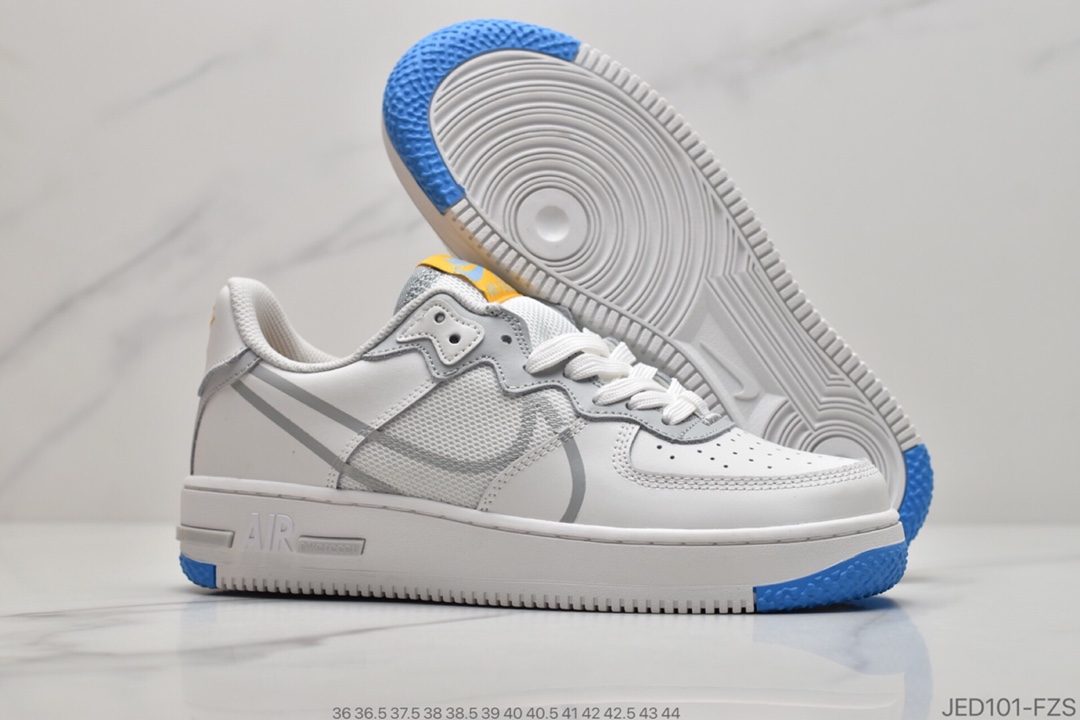 150 耐克Nike Air Force 1 React D/MS/X”Black Gym/Red Blue”空军一号新型瑞亚轻量低帮百搭板鞋“黑宝蓝红白”CT1020-001