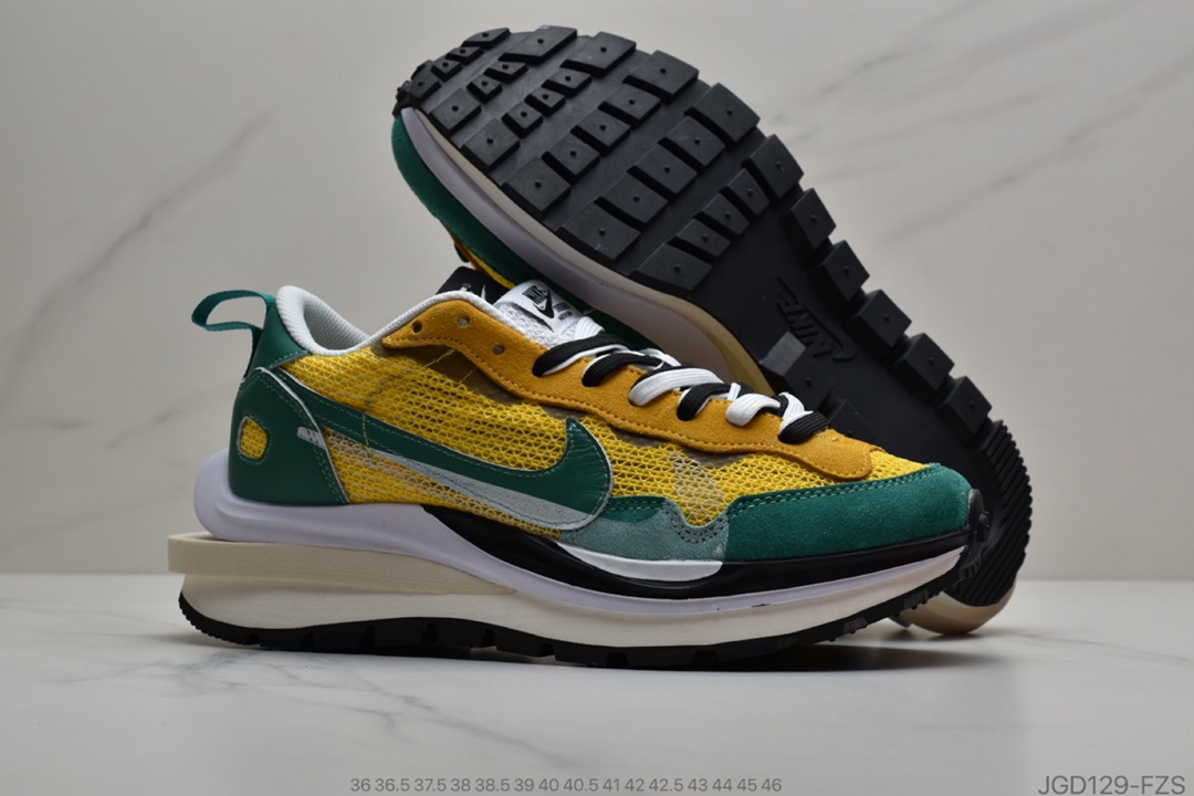 180 日式解构美学SACAI联名 × NIKE LDV Waffle重叠设计前卫华夫变形休闲慢跑鞋 货号：BV0073