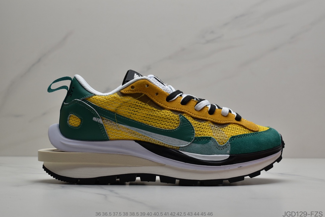 180 日式解构美学SACAI联名 × NIKE LDV Waffle重叠设计前卫华夫变形休闲慢跑鞋 货号：BV0073