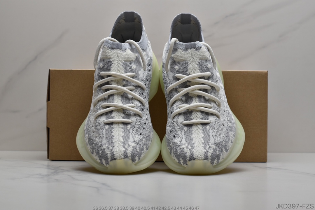 160 真爆 阿达迪斯 Adidas Yeezy Boost 380 椰子 针织透面气 爆花米软底透百气搭运动跑鞋鞋  货号 FV3260