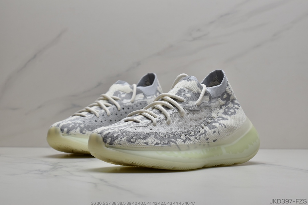 160 真爆 阿达迪斯 Adidas Yeezy Boost 380 椰子 针织透面气 爆花米软底透百气搭运动跑鞋鞋  货号 FV3260
