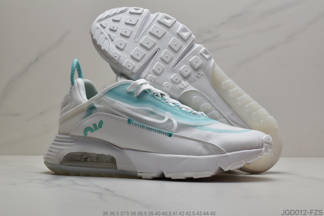 180 公司级Nk Air Max 2090白绿配色 2020春季新款气垫跑鞋 CK2612-101