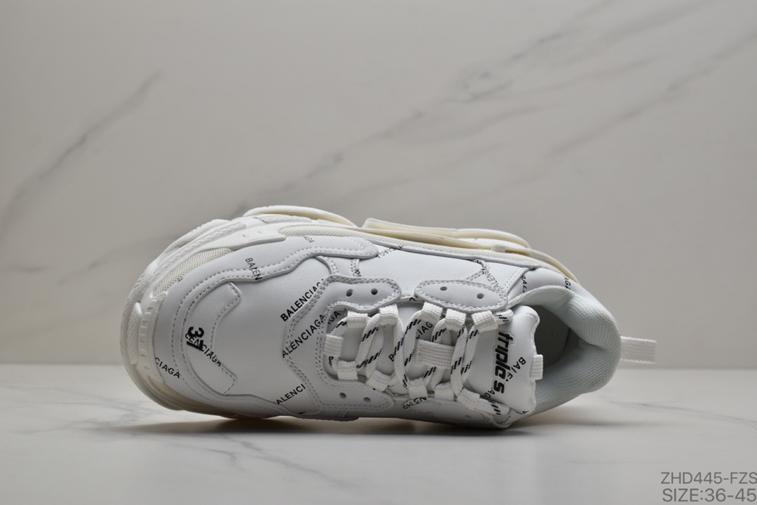 300  巴黎世家Balenciaga Triple S Clear Sole Sneaker”Wolf/Grey/Black”时装复古厚底增高百搭休闲运动姥爷球鞋  544351 W09O1 6500