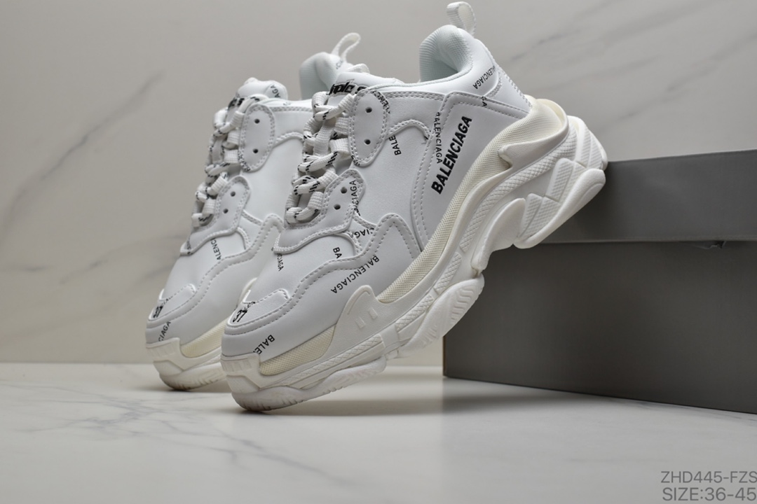 300  巴黎世家Balenciaga Triple S Clear Sole Sneaker”Wolf/Grey/Black”时装复古厚底增高百搭休闲运动姥爷球鞋  544351 W09O1 6500