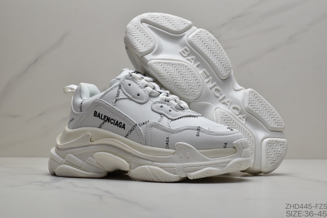 300  巴黎世家Balenciaga Triple S Clear Sole Sneaker”Wolf/Grey/Black”时装复古厚底增高百搭休闲运动姥爷球鞋  544351 W09O1 6500