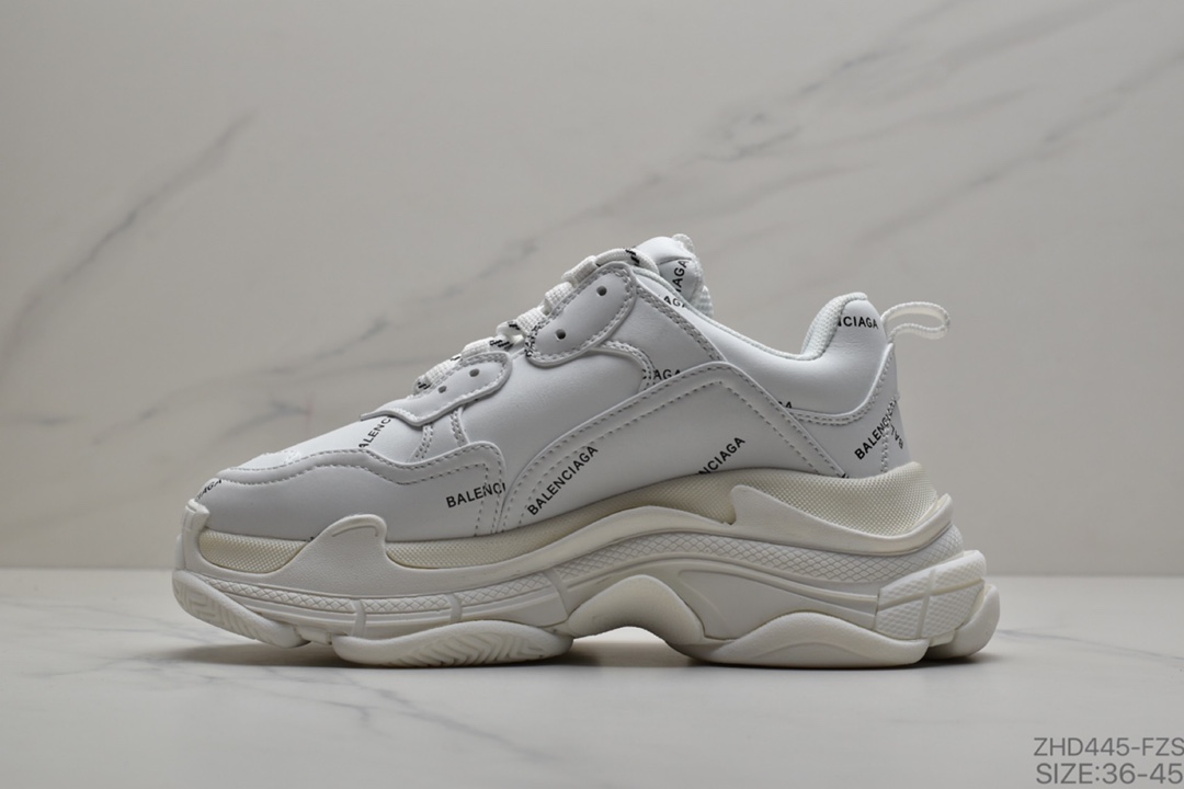 300  巴黎世家Balenciaga Triple S Clear Sole Sneaker”Wolf/Grey/Black”时装复古厚底增高百搭休闲运动姥爷球鞋  544351 W09O1 6500