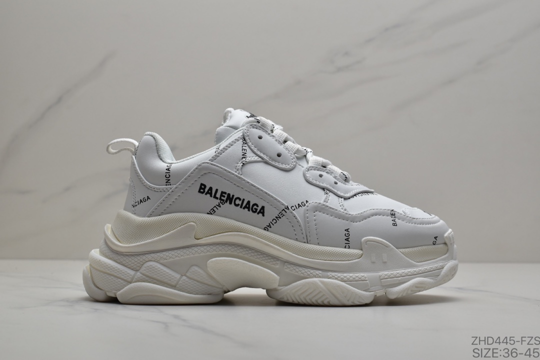 300  巴黎世家Balenciaga Triple S Clear Sole Sneaker”Wolf/Grey/Black”时装复古厚底增高百搭休闲运动姥爷球鞋  544351 W09O1 6500