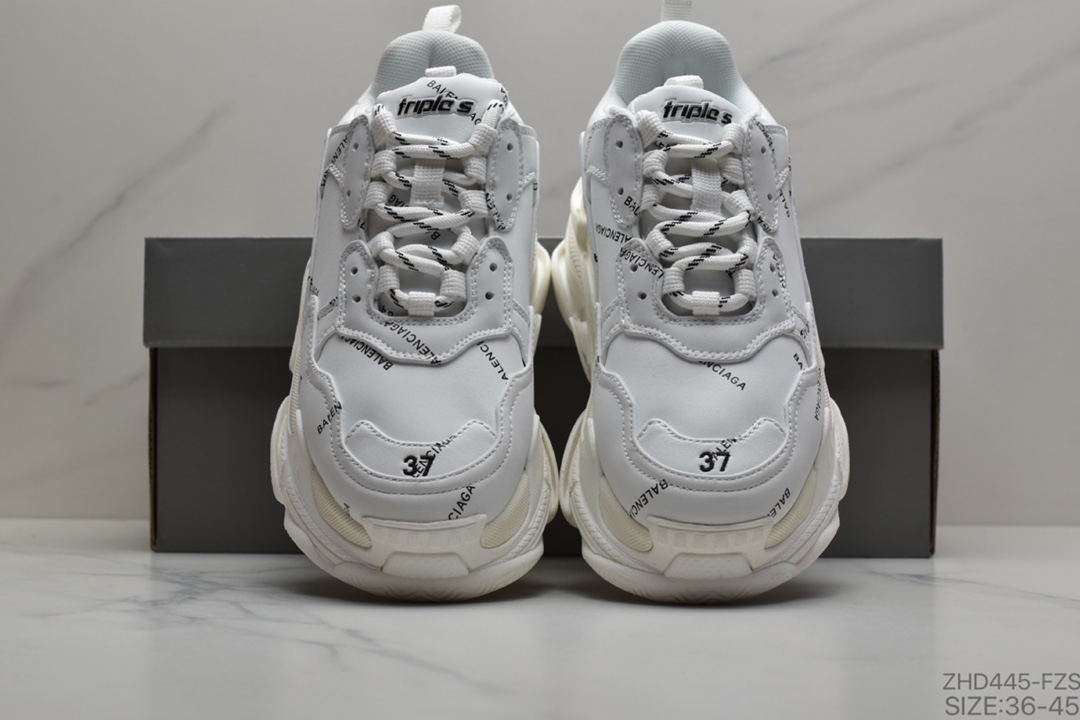 300  巴黎世家Balenciaga Triple S Clear Sole Sneaker”Wolf/Grey/Black”时装复古厚底增高百搭休闲运动姥爷球鞋  544351 W09O1 6500