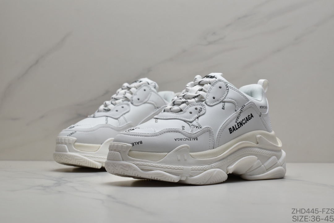 300  巴黎世家Balenciaga Triple S Clear Sole Sneaker”Wolf/Grey/Black”时装复古厚底增高百搭休闲运动姥爷球鞋  544351 W09O1 6500