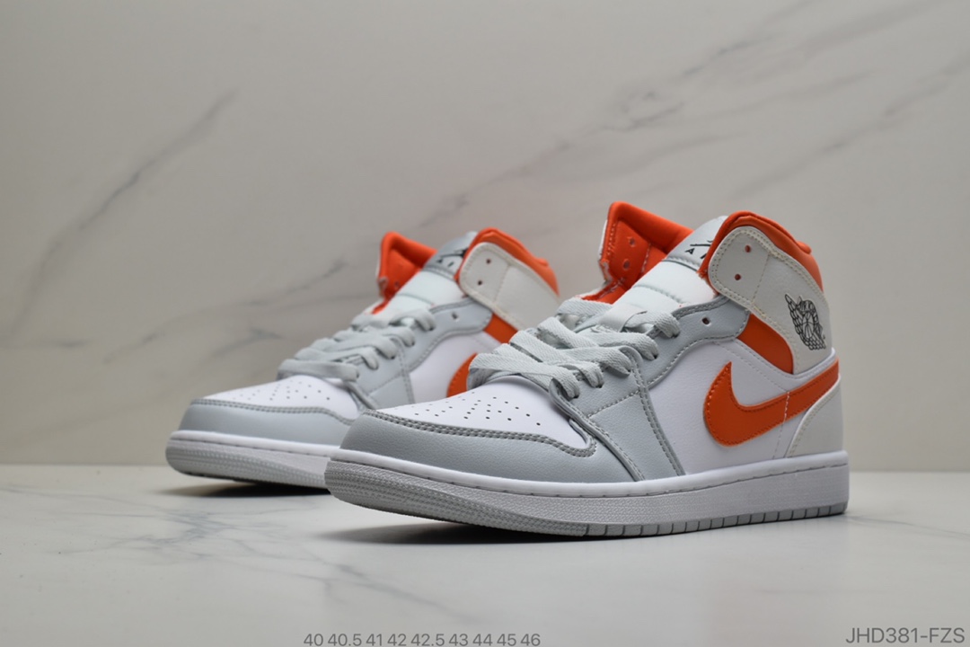 190 公司级乔丹Air JordanAJ1 aj1 乔丹1代中帮系列 The Air Jordan 1 Mid Surfaces In Starfish Orange And Pure Platinum    货号：CW7591-100