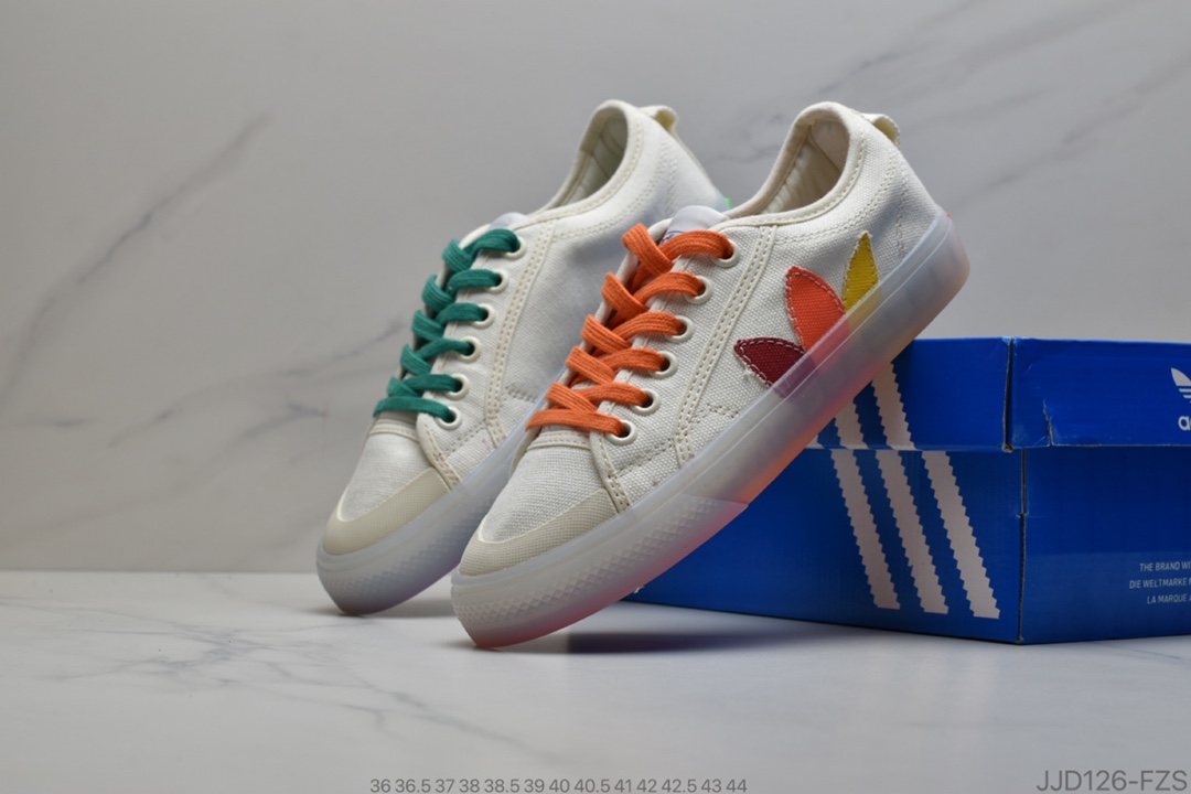 130 公司级Adidas 阿迪达斯NIZZA M 低帮校园休闲帆布板鞋 货号：FX3795