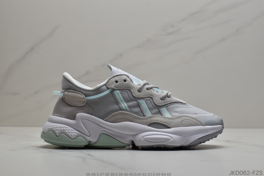 160 公司级Adidas阿迪达斯三叶草OZWEEGO薄荷绿2020年夏季神仙新色Adidas 阿迪达斯 Ozweego 复古休闲运动鞋 FX3821