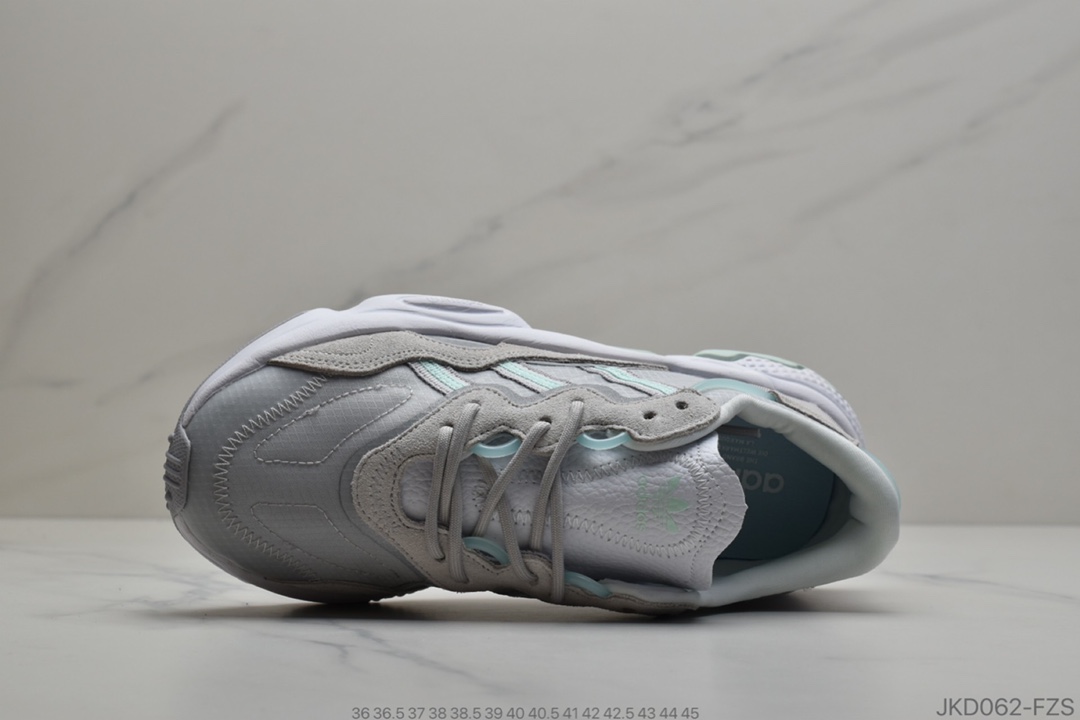 160 公司级Adidas阿迪达斯三叶草OZWEEGO薄荷绿2020年夏季神仙新色Adidas 阿迪达斯 Ozweego 复古休闲运动鞋 FX3821