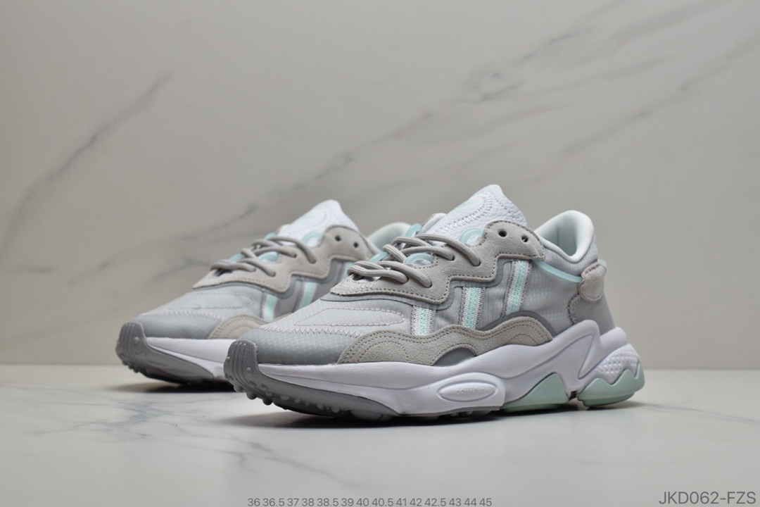 160 公司级Adidas阿迪达斯三叶草OZWEEGO薄荷绿2020年夏季神仙新色Adidas 阿迪达斯 Ozweego 复古休闲运动鞋 FX3821